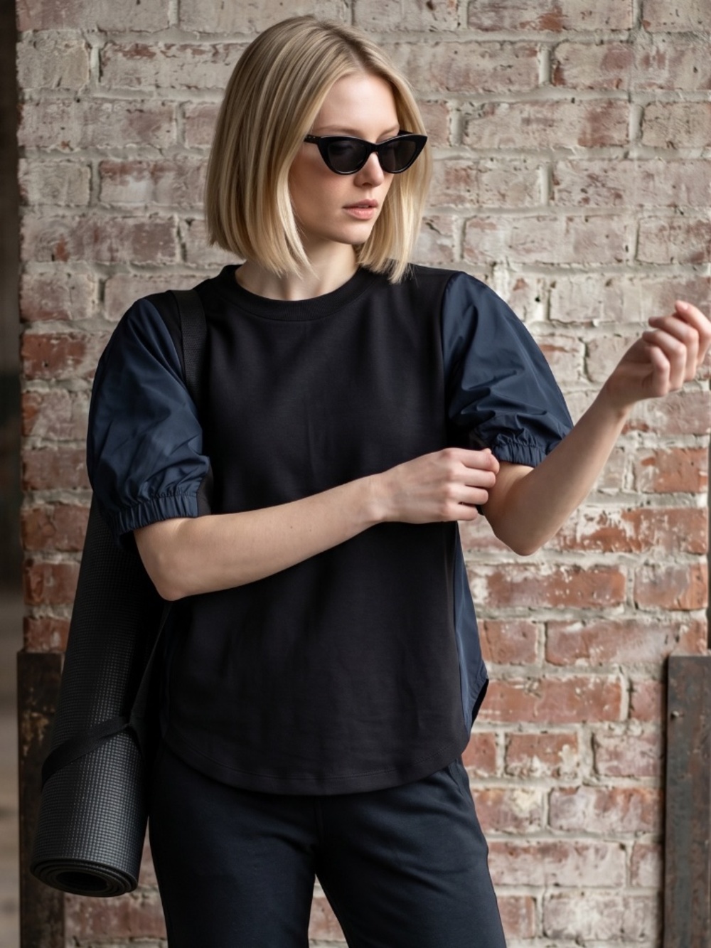 Mixed Media minimal Sweaty Betty athleisure top.